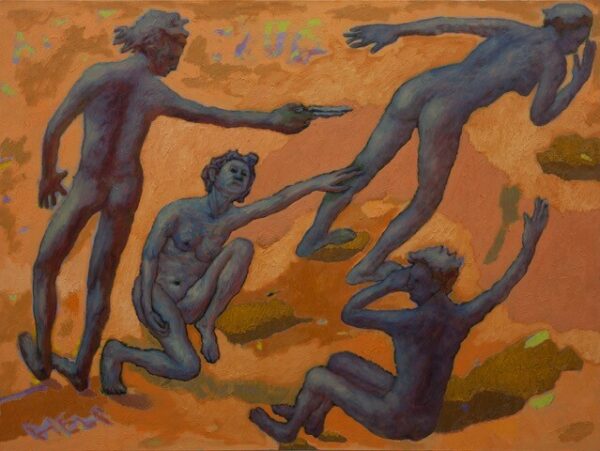 Hans Georg Kohler The Shot olje pa lerret 60 x 80 cm