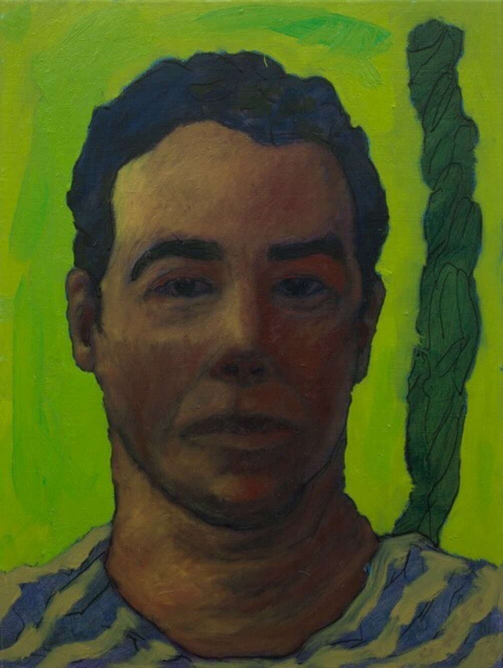 Hans Georg Kohler Selvportrett olje pa plate 30 x 40 cm